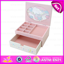 Special Classical Cheapest Wooden Jewelry Box for Girls, Wholesale Fashion Kids Wooden Jewelry Box for Promotion W09e004